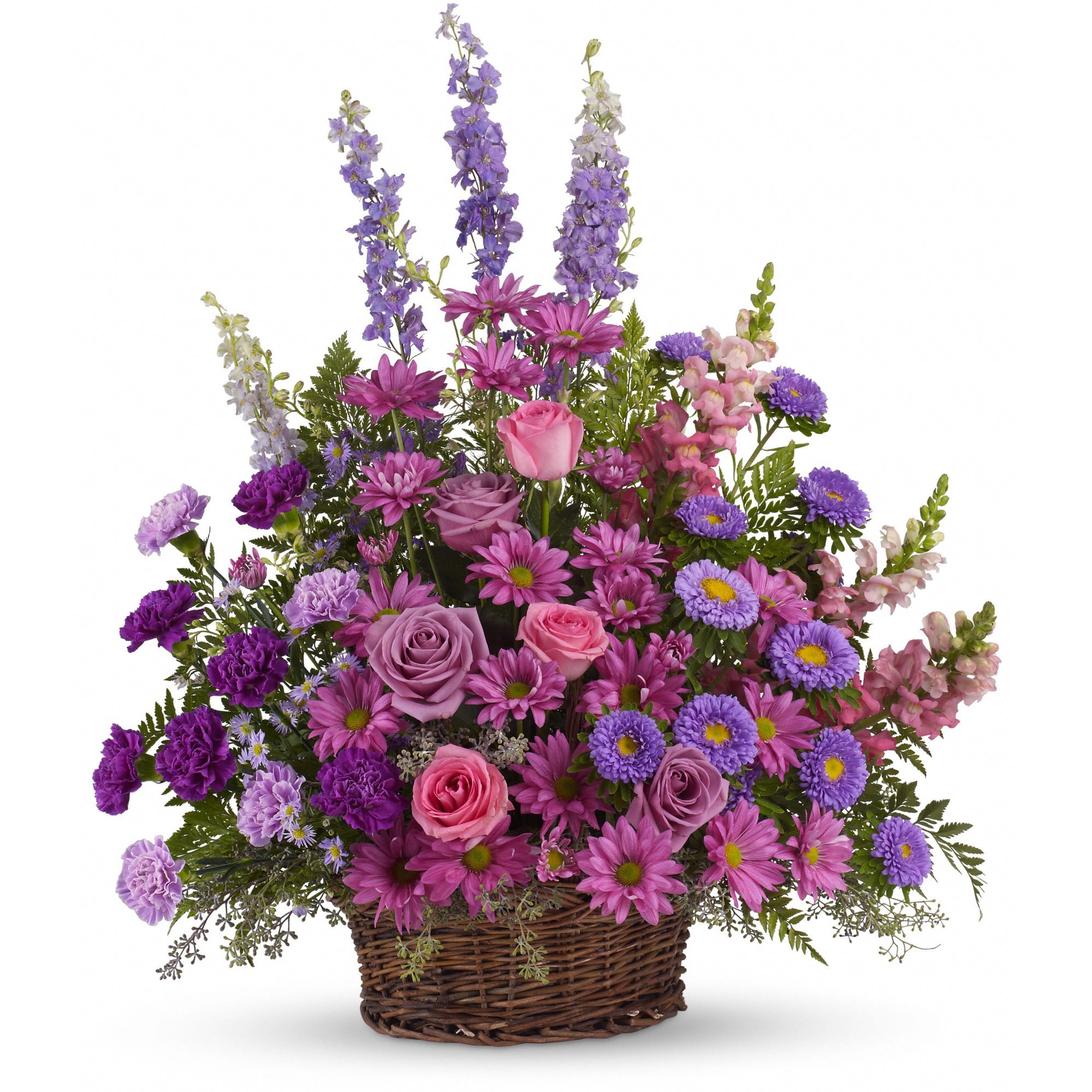 Gracious Lavender Basket Floral Arrangements
