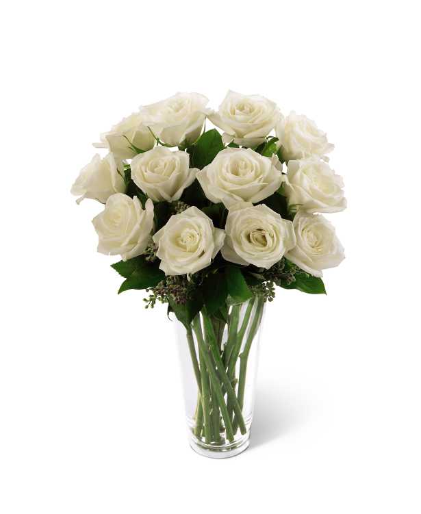The FTD White Rose Bouquet Floral Arrangements