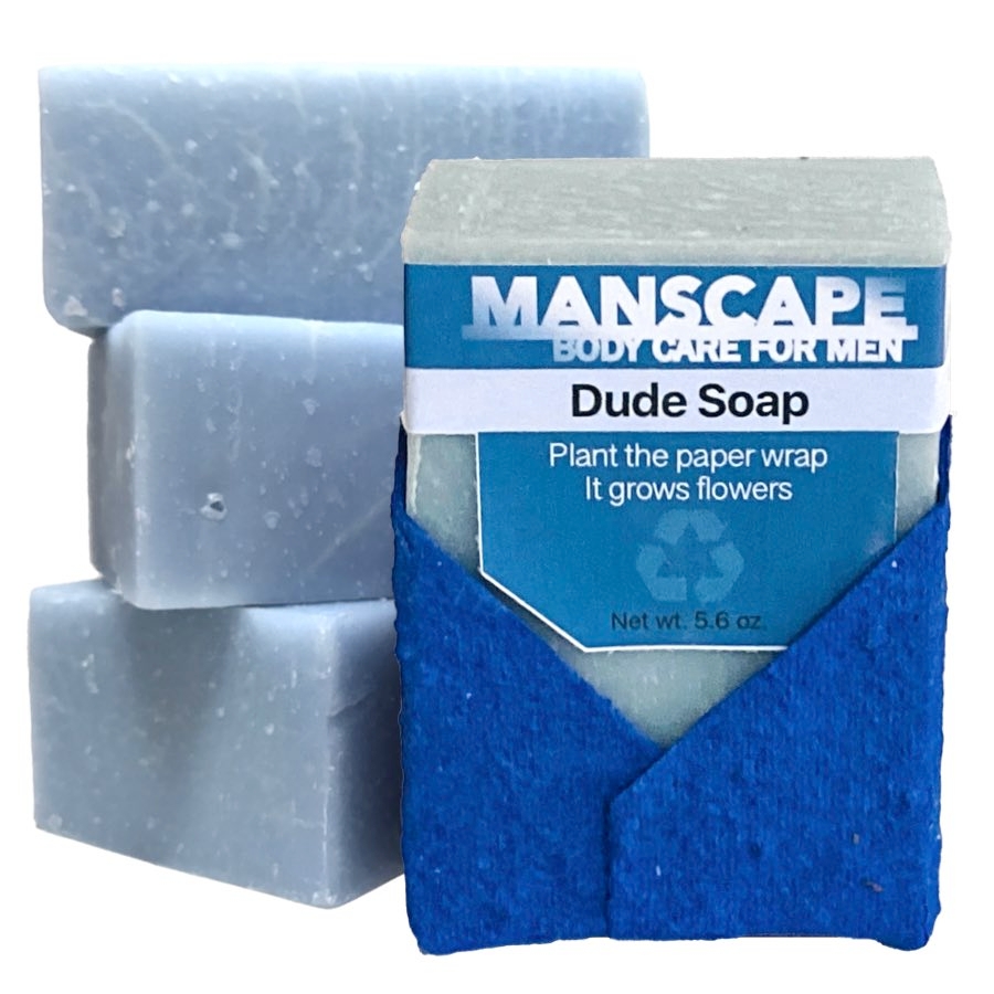MANSCAPE Dude Soap wrapped in seed paper